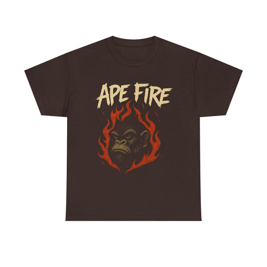 Ape Fire Unisex Heavy Cotton Tee – Unleash Your Inner Beast | Bold Streetwear Graphic Tee