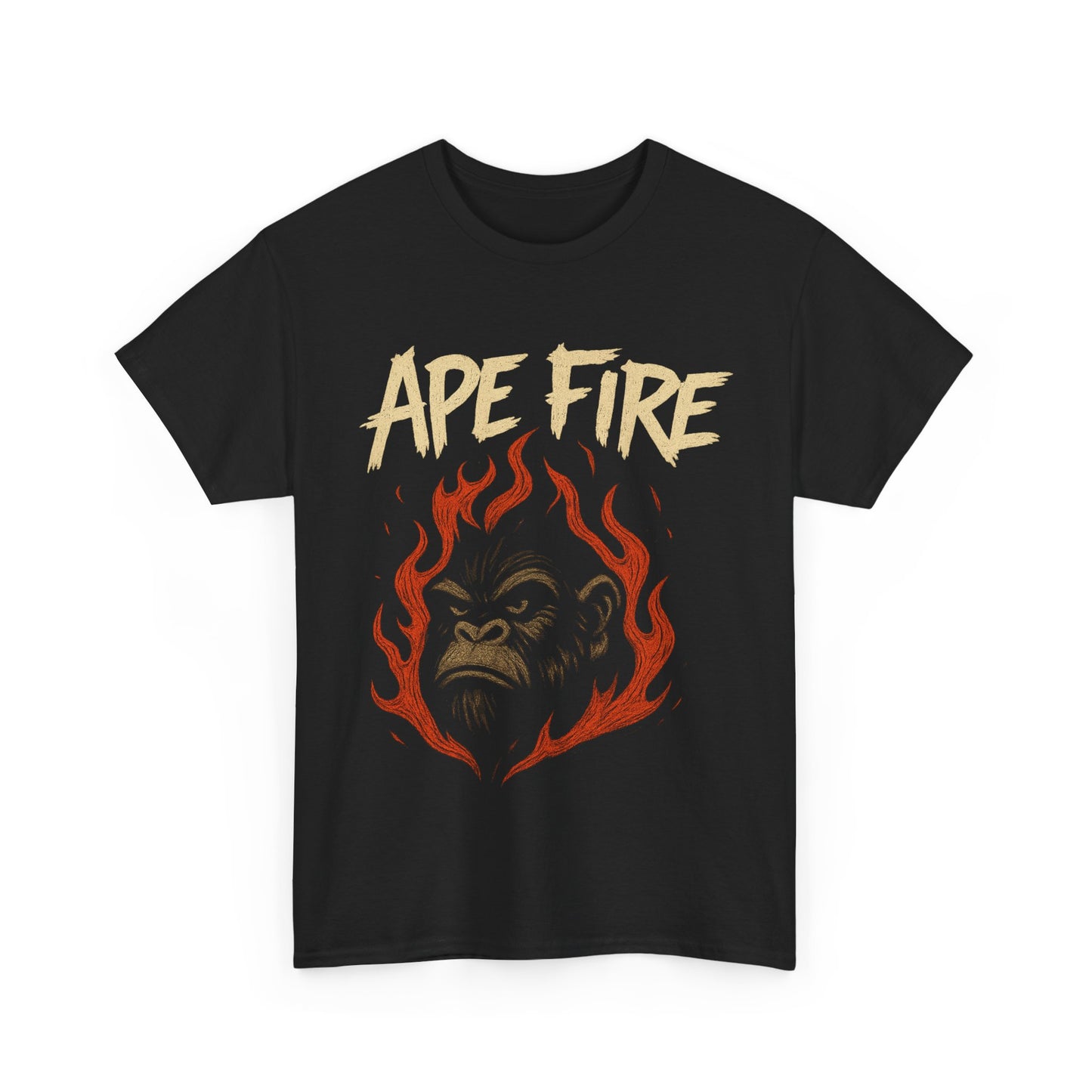 Ape Fire Unisex Heavy Cotton Tee – Unleash Your Inner Beast | Bold Streetwear Graphic Tee